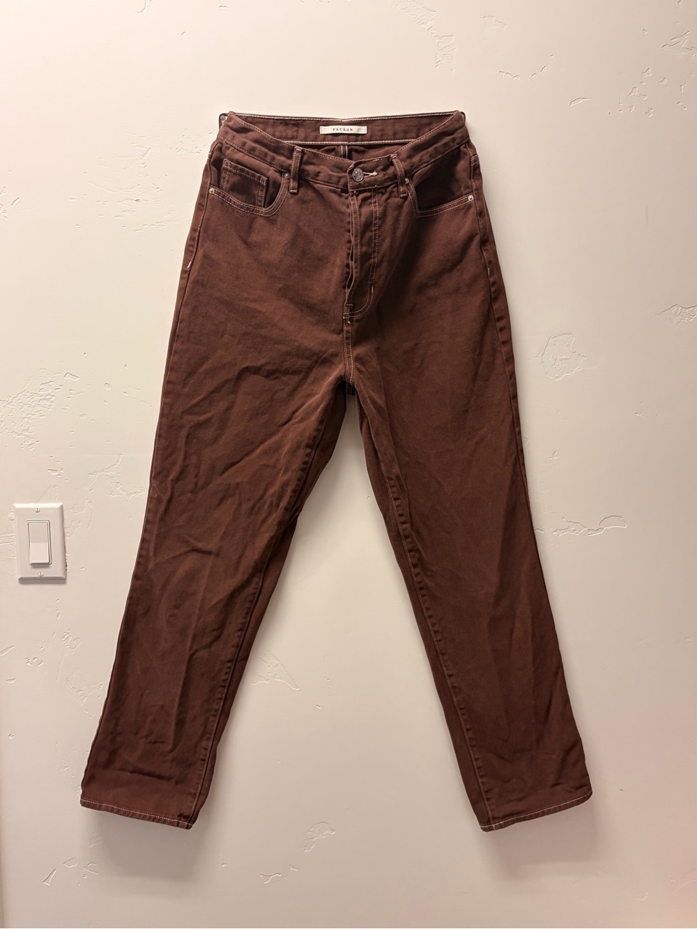 Brown High-Rise Straight Dad Jeans